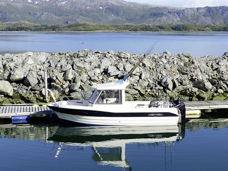 Angelreisen Norwegen 42900-42990 Bjørnvika Natursenter Kabinenboot 23 Fuß / 115 PS, Echolot, Kartenplotter