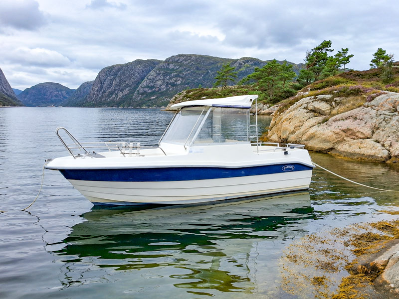 Angelreisen Norwegen Boote 40071-40076 Røsstad Hytter Kabinenboot 20 Fuß, 70 PS, 4-Takt, Echolot und Kartenplotter (Dolmøy)